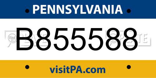 B855588 Pennsylvania License Plate