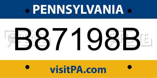 B87198B Pennsylvania License Plate
