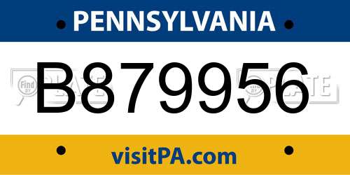 B879956 Pennsylvania License Plate