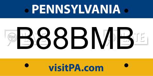 B88BMB Pennsylvania License Plate