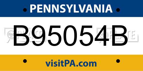 B95054B Pennsylvania License Plate