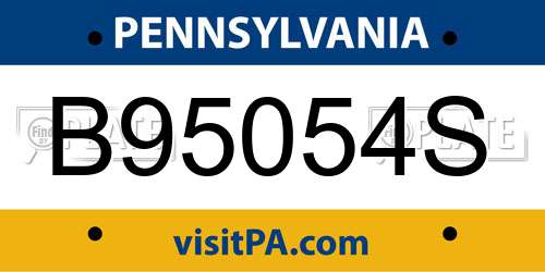 B95054S Pennsylvania License Plate