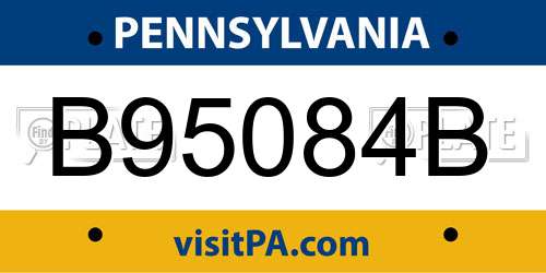 B95084B Pennsylvania License Plate