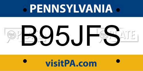 B95JFS Pennsylvania License Plate