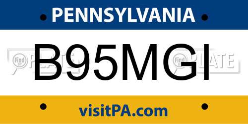 B95MGI Pennsylvania License Plate