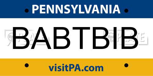 BABTBIB Pennsylvania License Plate