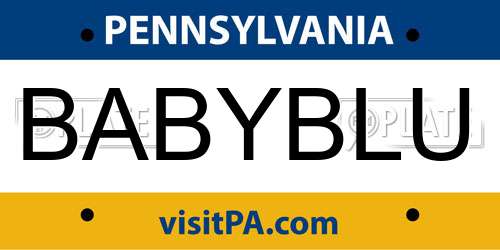 BABYBLU Pennsylvania License Plate