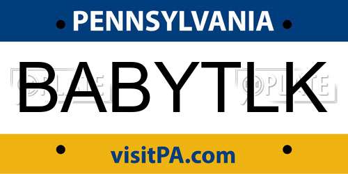 BABYTLK Pennsylvania License Plate