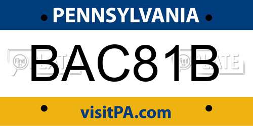 BAC81B Pennsylvania License Plate