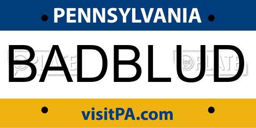 BADBLUD Pennsylvania License Plate