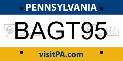 BAGT95 Pennsylvania License Plate