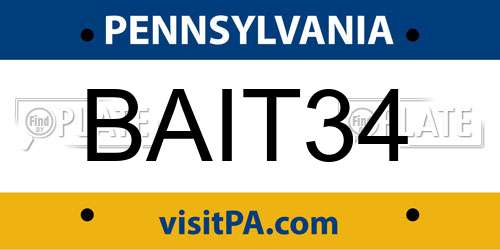 BAIT34 Pennsylvania License Plate