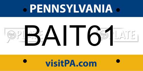 BAIT61 Pennsylvania License Plate