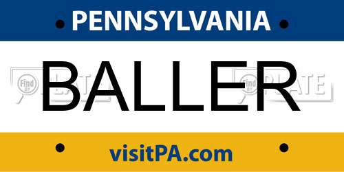 BALLER Pennsylvania License Plate