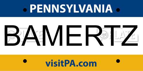 BAMERTZ Pennsylvania License Plate