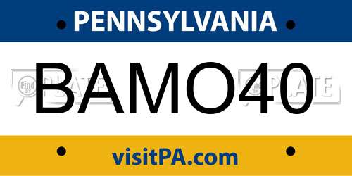 BAMO40 Pennsylvania License Plate