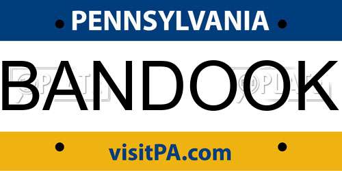 BANDOOK Pennsylvania License Plate