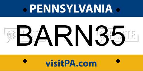 BARN35 Pennsylvania License Plate