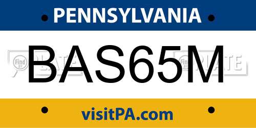 BAS65M Pennsylvania License Plate
