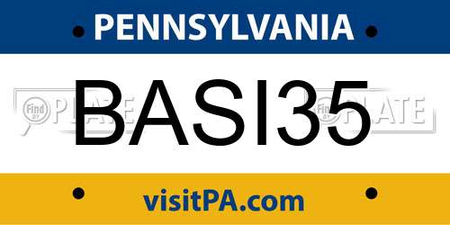 BASI35 Pennsylvania License Plate