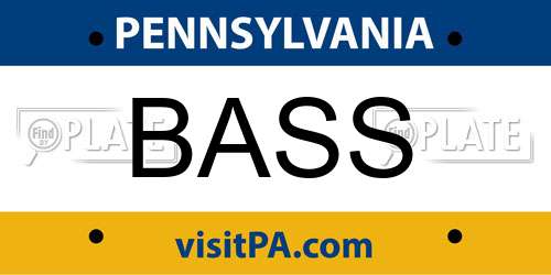 BASS Pennsylvania License Plate