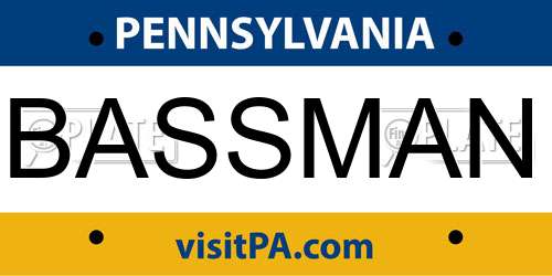 BASSMAN Pennsylvania License Plate