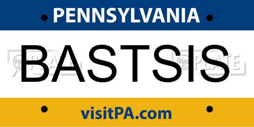 BASTSIS Pennsylvania License Plate