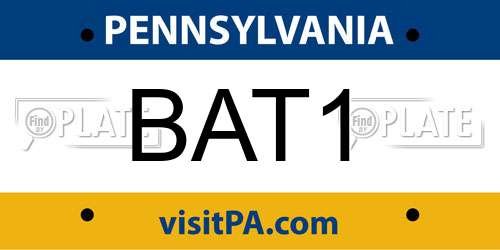 BAT1 Pennsylvania License Plate