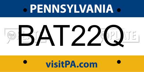 BAT22Q Pennsylvania License Plate