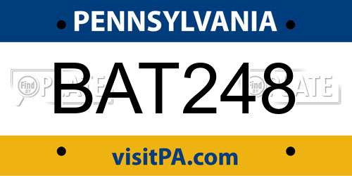 BAT248 Pennsylvania License Plate