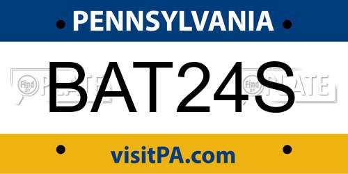 BAT24S Pennsylvania License Plate