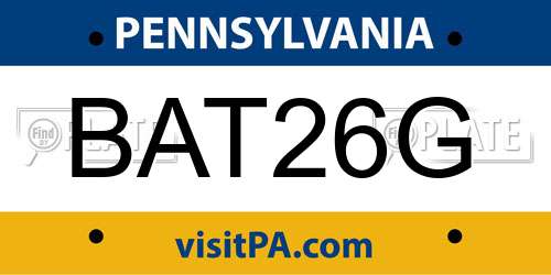 BAT26G Pennsylvania License Plate