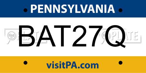 BAT27Q Pennsylvania License Plate