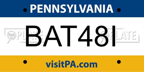 BAT48I Pennsylvania License Plate