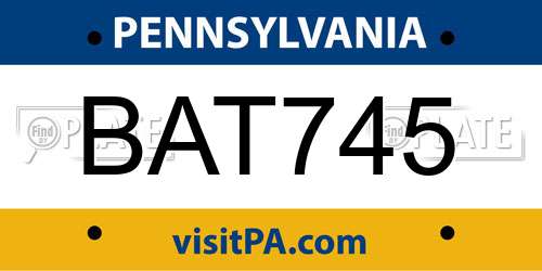 BAT745 Pennsylvania License Plate