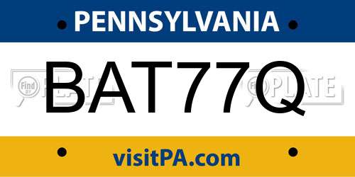 BAT77Q Pennsylvania License Plate