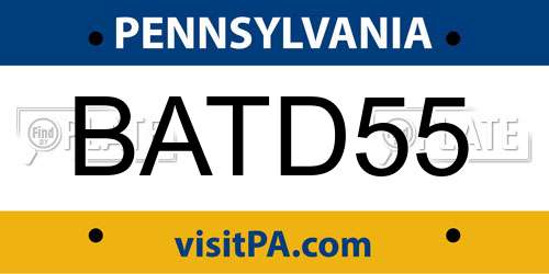 BATD55 Pennsylvania License Plate