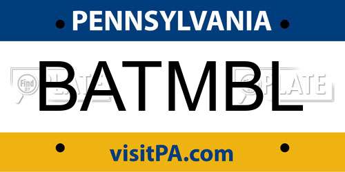 BATMBL Pennsylvania License Plate