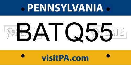 BATQ55 Pennsylvania License Plate