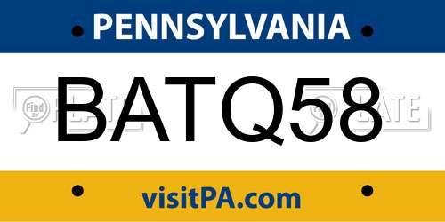 BATQ58 Pennsylvania License Plate