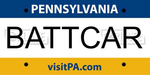 BATTCAR Pennsylvania License Plate