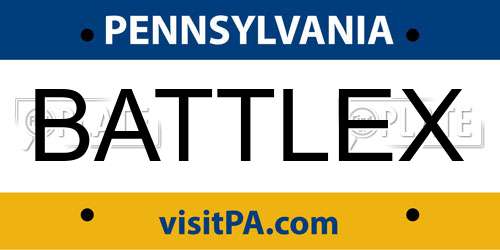 BATTLEX Pennsylvania License Plate