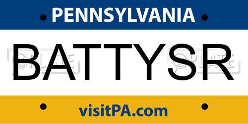 BATTYSR Pennsylvania License Plate