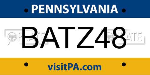 BATZ48 Pennsylvania License Plate