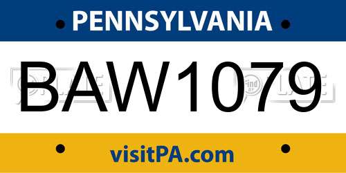 BAW1079 Pennsylvania License Plate