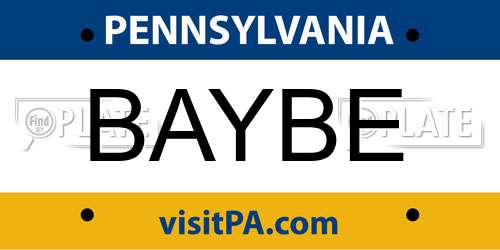 BAYBE Pennsylvania License Plate
