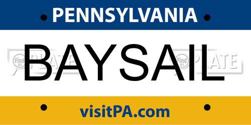 BAYSAIL Pennsylvania License Plate