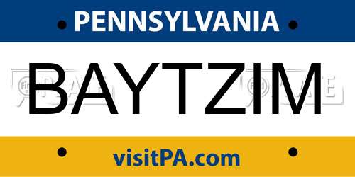 BAYTZIM Pennsylvania License Plate