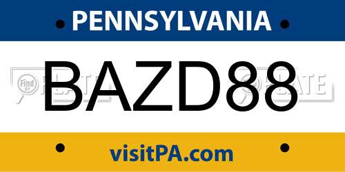 BAZD88 Pennsylvania License Plate
