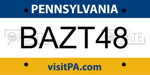 BAZT48 Pennsylvania License Plate